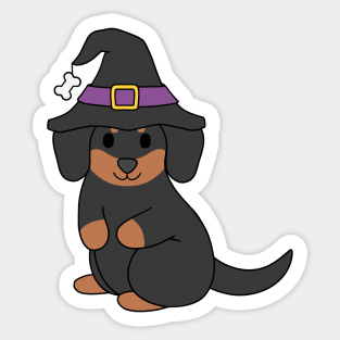 Black Halloween Dachshund Sticker